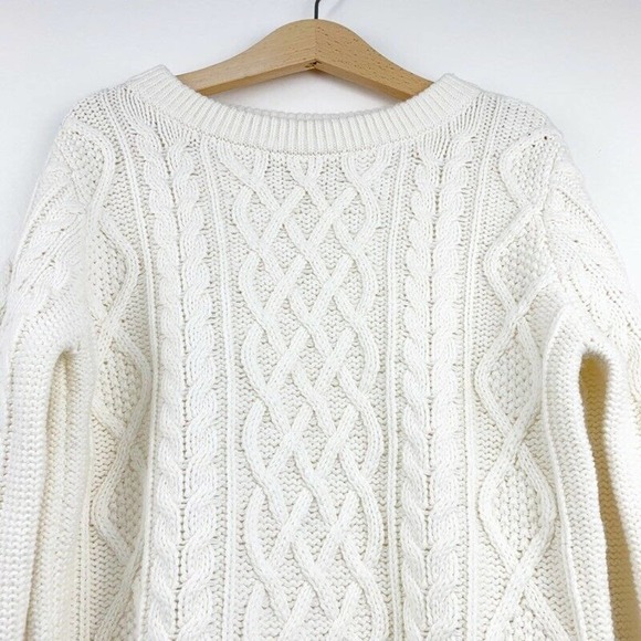 Gap Girls Pullover Sweater White Cable Knit M - Picture 4 of 7